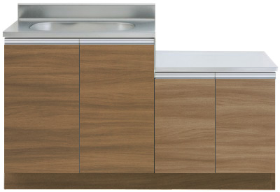 【アイオ】KW plus シリーズ　ガス台付き流し台  ［ガス台付流し台　間口1350㎜］KW-1350SG