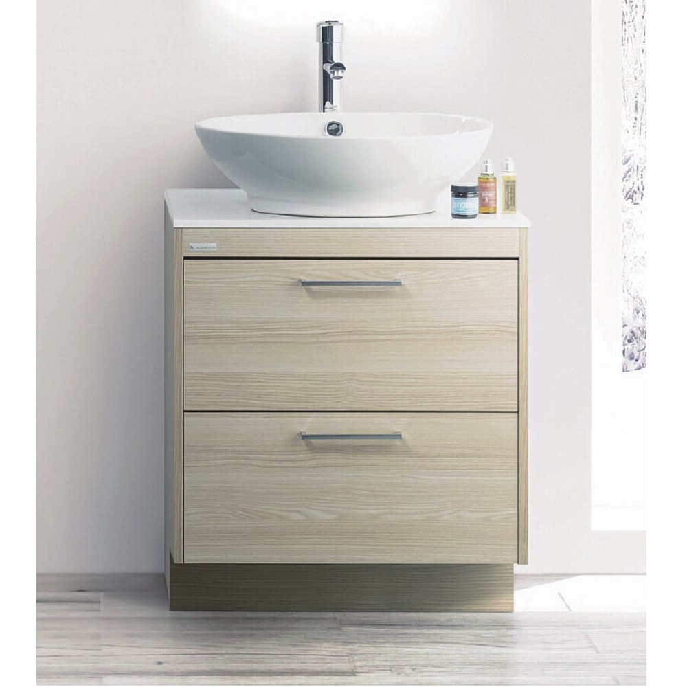 【アサヒ衛陶】デザイン化粧台 AURA オーラ[W600・2段引出し・ナチュラルベージュ（N1）] LKAU600AFNJN1