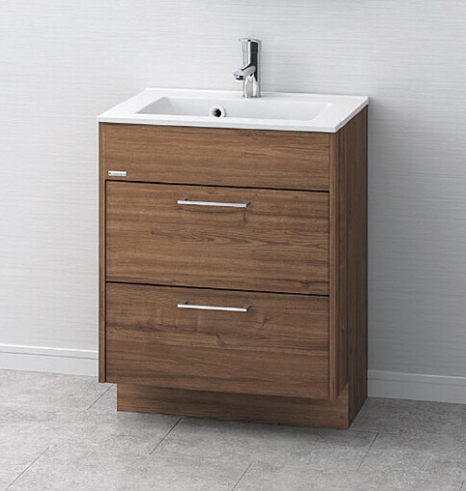 【アサヒ衛陶】デザイン化粧台 EARLアール [W600・二段引出し・チェスナットブラウン（C1）] LKEA600AFNJC1